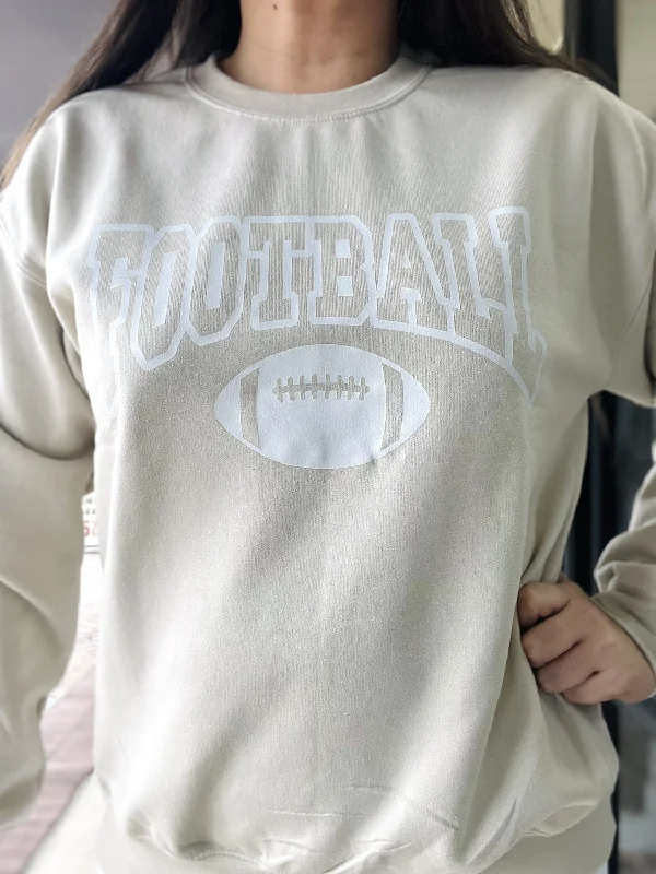 Football Crew Sweatshirt Hoodie with Patch Decorative Personalized