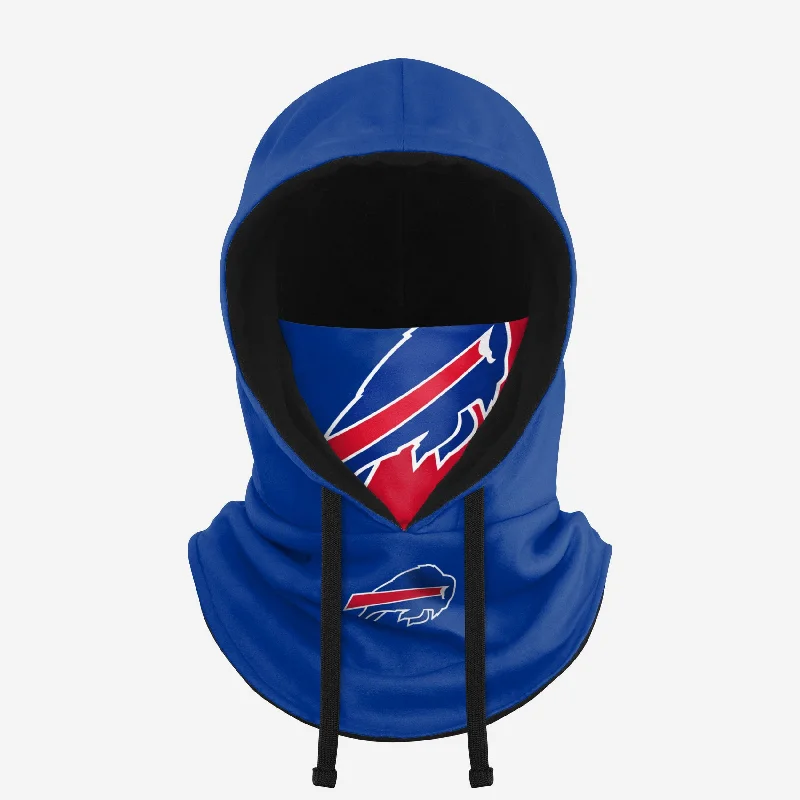 Buffalo Bills Drawstring Hooded Gaiter Hoodie with Lining Warm Insulated