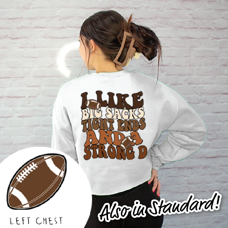 Football Shirt Sweatshirt - Tight Ends & Big Sacks Hoodie with Contrast Stitching Detailed Premium