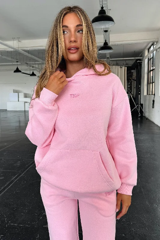 Kaztek Hoodie - Pink Hoodie with Set-In Sleeves Structured Classic