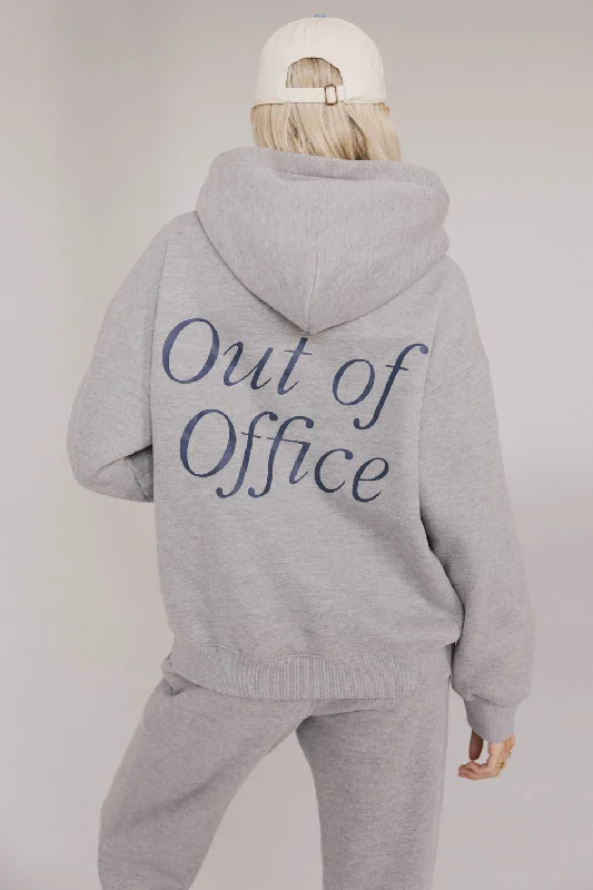 Out of Office Sweatshirt in Heather Grey Hoodie with Full-Zip Functional Layering