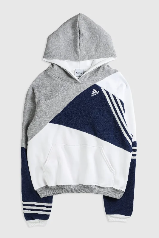 Rework Adidas Patchwork Sweatshirt - M Hoodie Jacket Zipper Layering