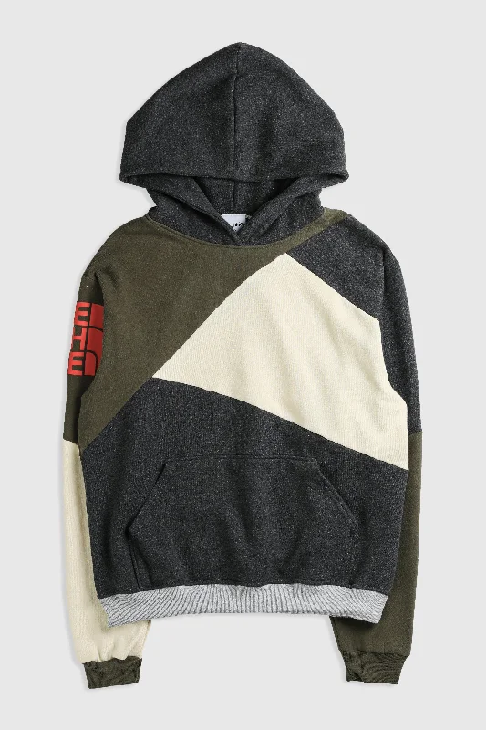 Rework North Face Patchwork Sweatshirt - L Hoodie with Reflective Safety Nightwear