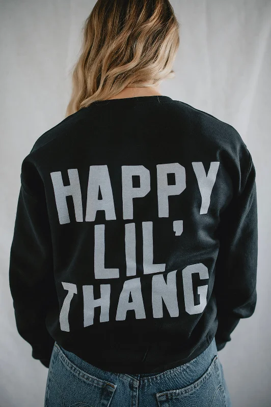 The Happy Lil' Thang Sweatshirt Hoodie with Crew Neck Simple Timeless