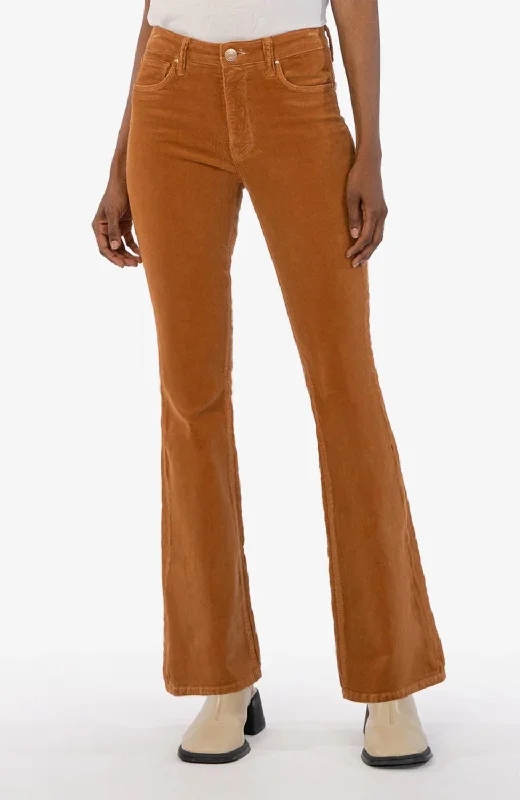 Ana Corduroy High Rise Fab Ab Flare Jeans In Butterscotch Cozy Relaxed Fit Denim Jeans