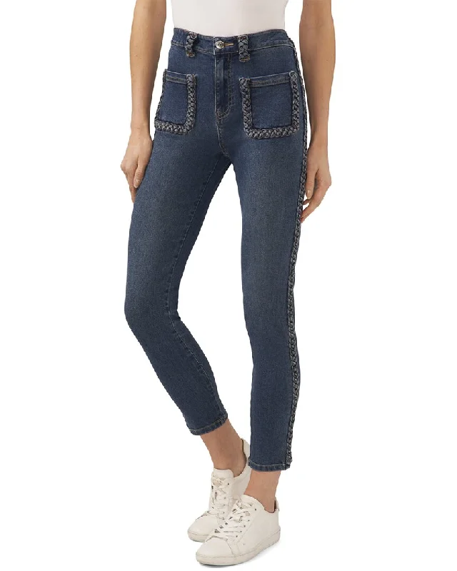 Cece Braid Pocket Detailed Jean Comfortable Boyfriend Jeans