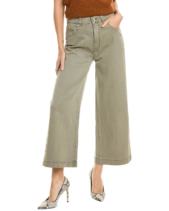 Dl1961 Hepburn Alpine Green Wide Leg Jean Chic Cropped Jeans