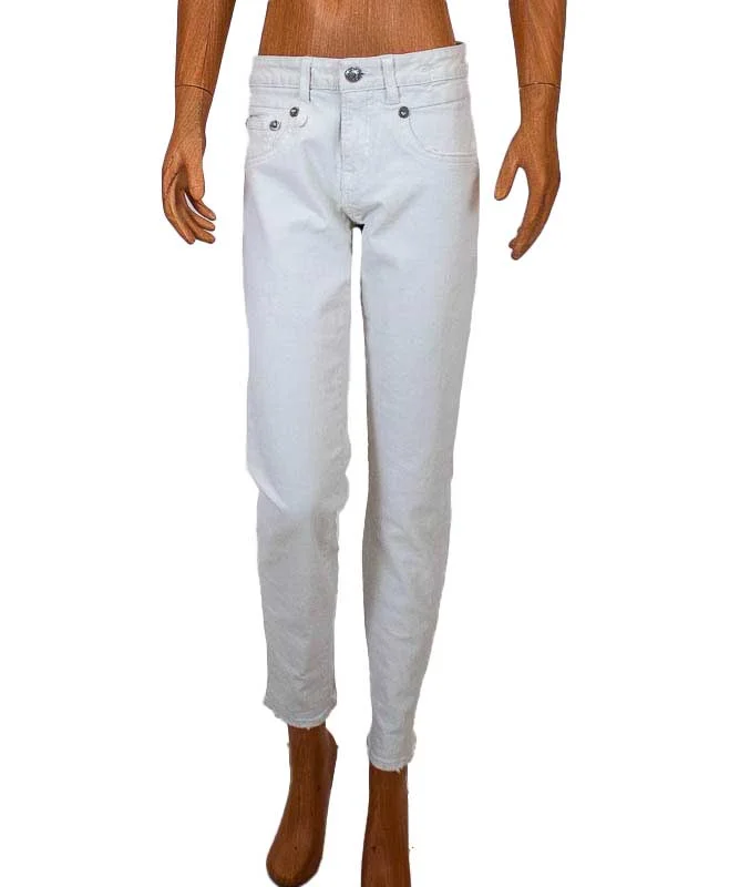 "Boy Skinny" Jeans in "White Riot" Color Trendy Skinny Fit Jeans