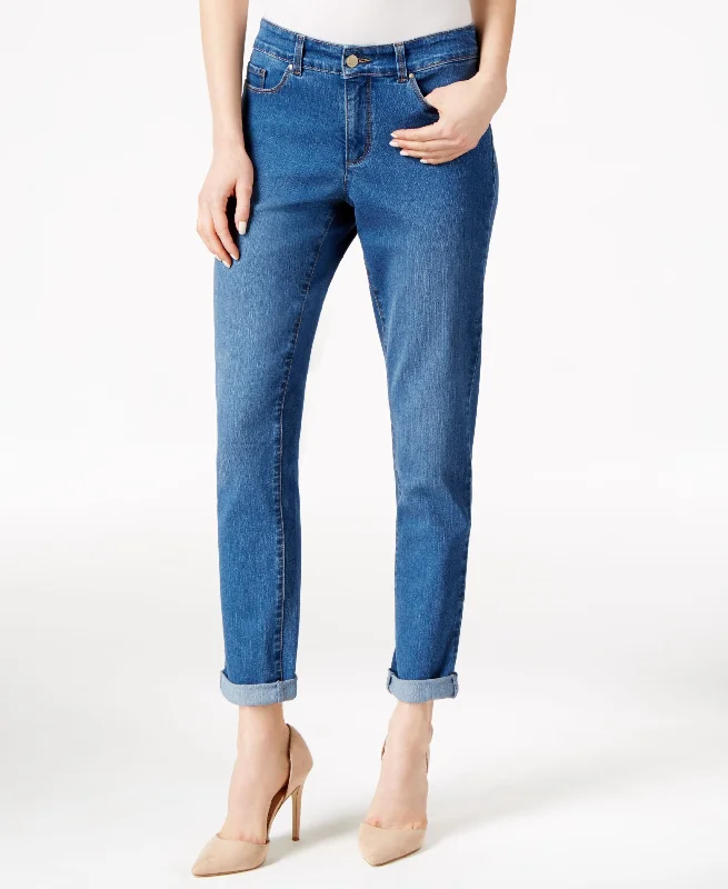 Charter Club Boyfriend Jeans Comfortable Dark Wash Jeans