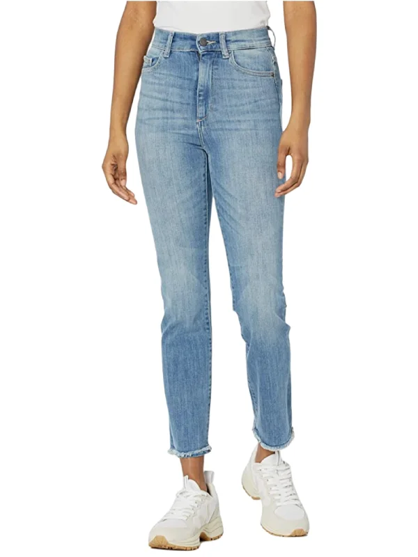 DL1961 Women's Newcastle Mara Ankle High Rise Instasculpt Straight Jeans NWT Chic Double Waistband Jeans