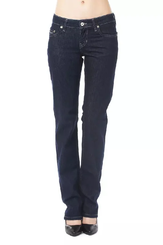 Blue Cotton Women Jeans Trendy Plus Size Jeans