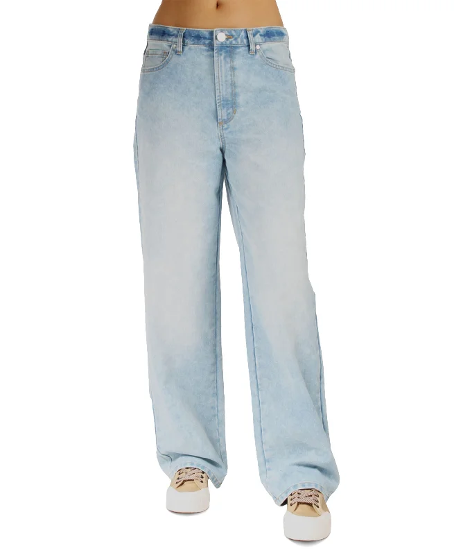 Juniors' Basic Dad Jeans Stylish Slim Fit Denim