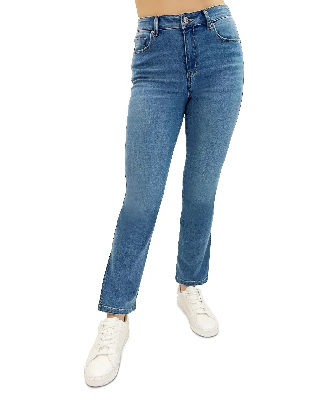 Juniors' Distressed Slim Straight-Leg Jeans Stylish Bootcut Denim Jeans