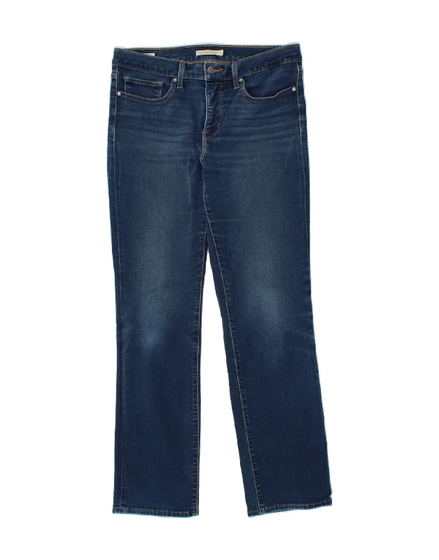 LEVI'S Womens 314 Shaping Straight Jeans W30 L29 Blue Cotton Trendy Low-Rise Bootcut Jeans