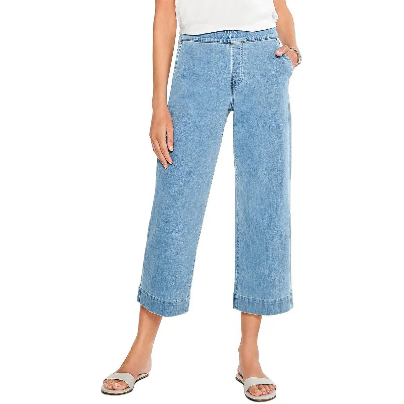 Nic + Zoe Womens Denim Stretch Wide Leg Jeans Comfortable Low-Rise Jeans