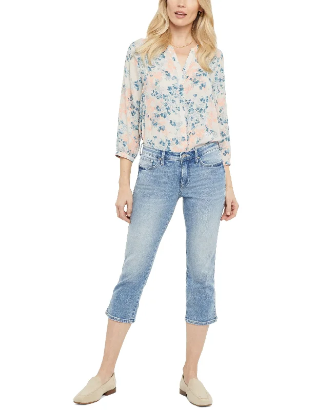 Nydj Chloe Capri Jeans Fashionable Raw Edge Jeans