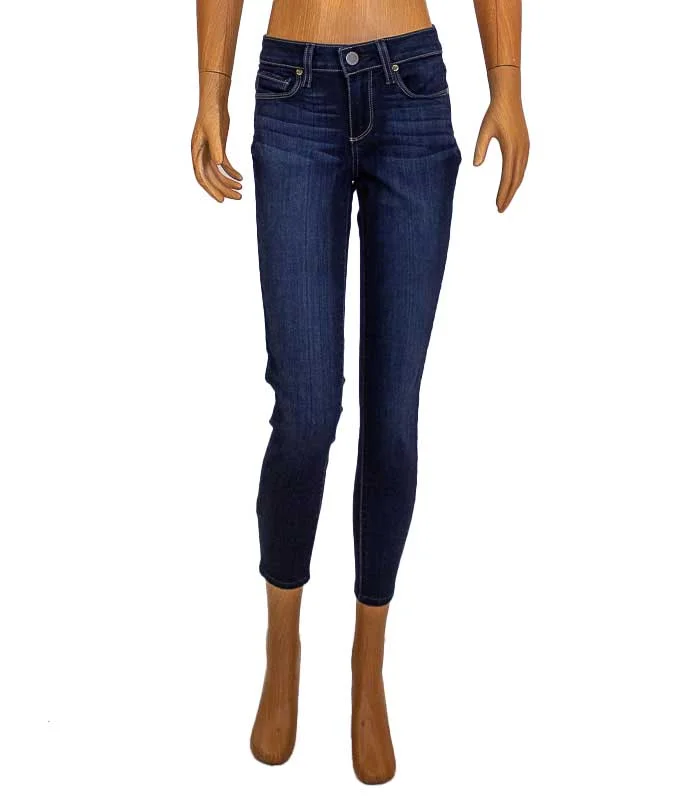 Skinny Leg Jeans with Contrast Stitching Stylish Tapered Fit Jeans