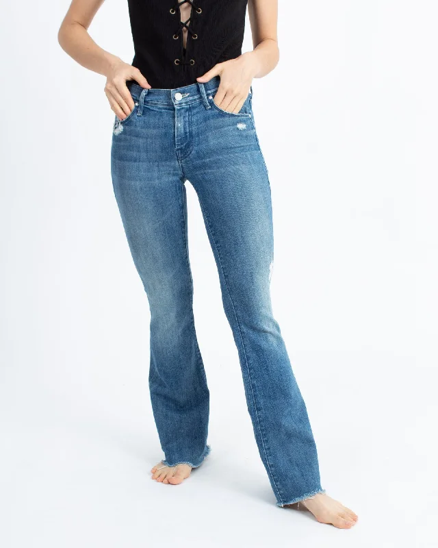 "The Weekender Fray" Flared Jeans Trendy Layered Pocket Jeans