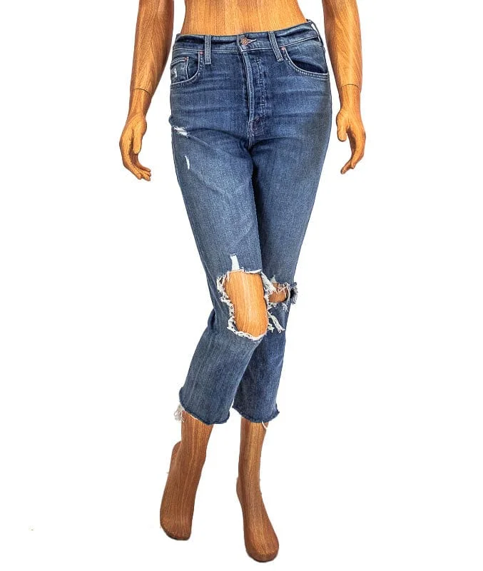 "Tomcat Ankle" Distressed Jeans Elegant Wide-Leg Jeans