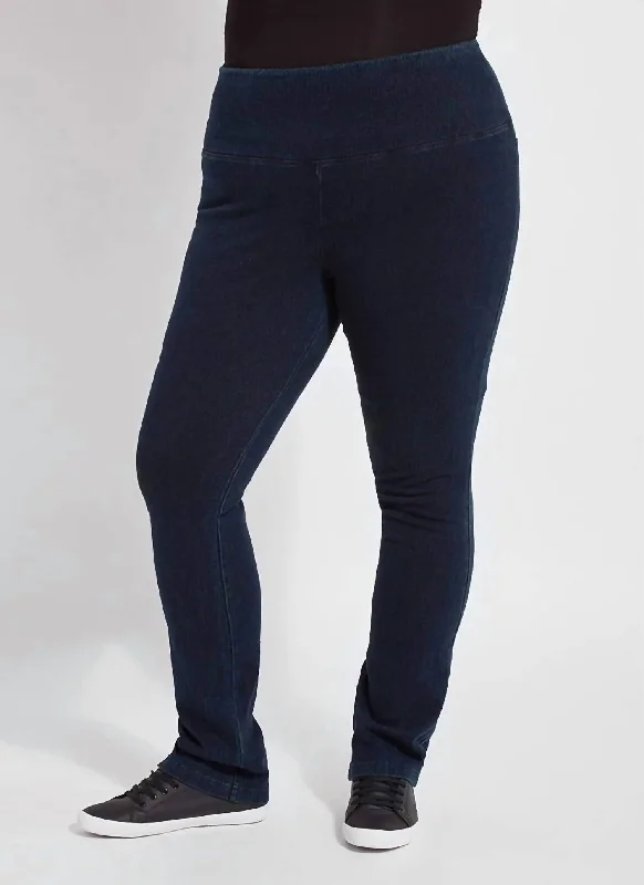 Women's Denim Straight Leg Jeans In Indigo Cozy Relaxed Fit Denim Jeans