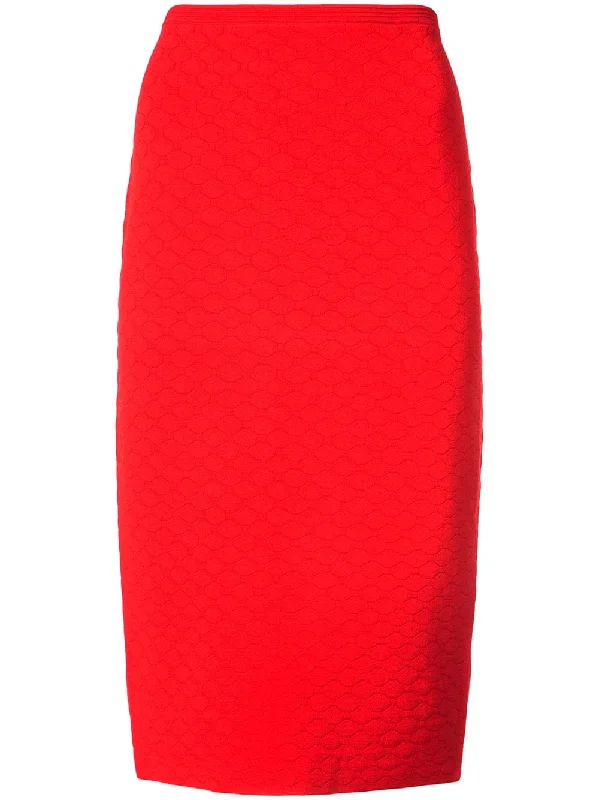 textured pencil skirt elastic waist skirt