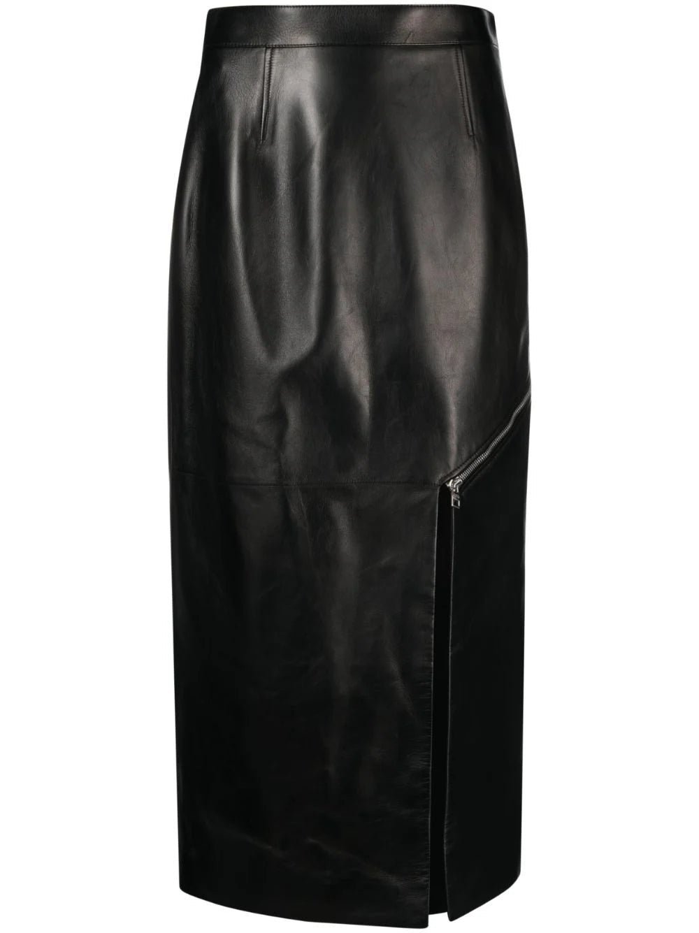 side-slit leather midi skirt velvet skirt sumptuous