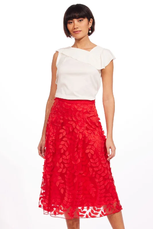 Amanda Skirt - Red Vine elastic waist skirt