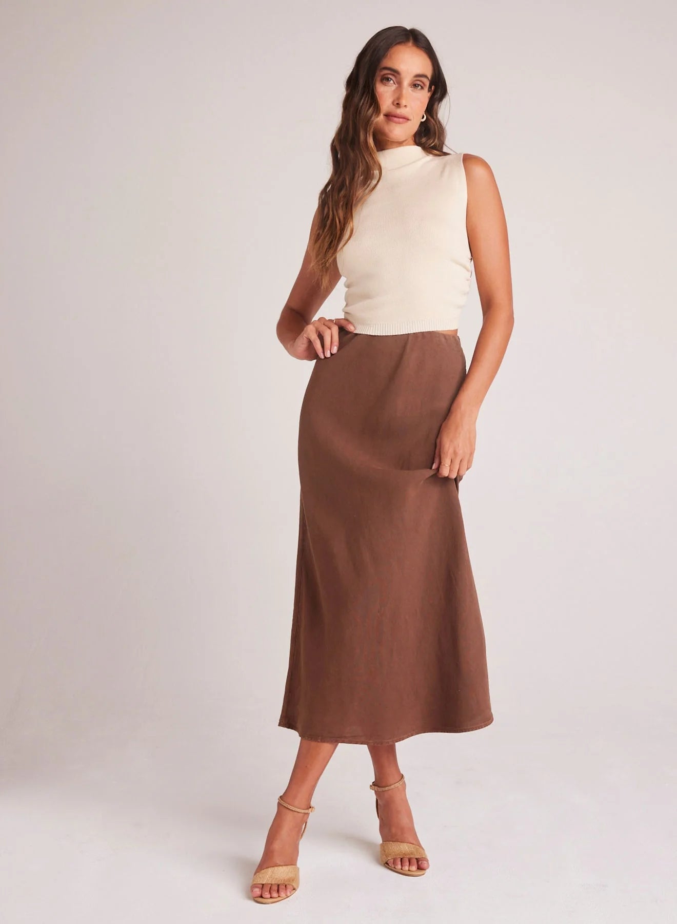 BIAS MIDI SKIRT spandex blend skirt