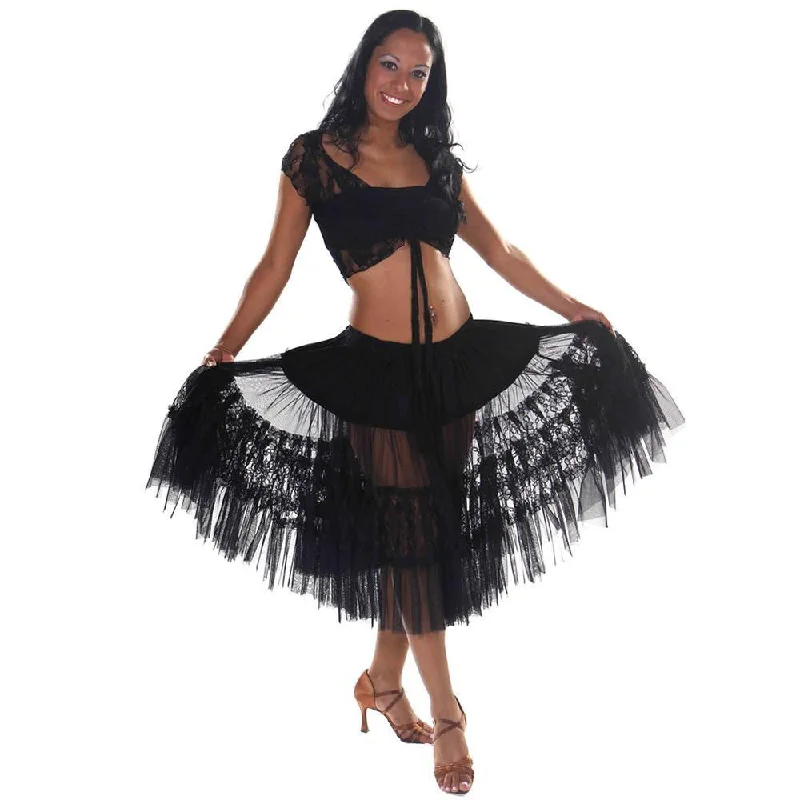 Belly Dance Short Lace Skirt | ANDREA'S LACELET velvet skirt plush