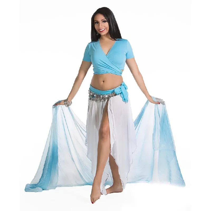 Belly Dance Skirt, Top, Hip Scarf, & Veil Costume Set | PRINCESS RAQS FRANCA lace skirt delicate