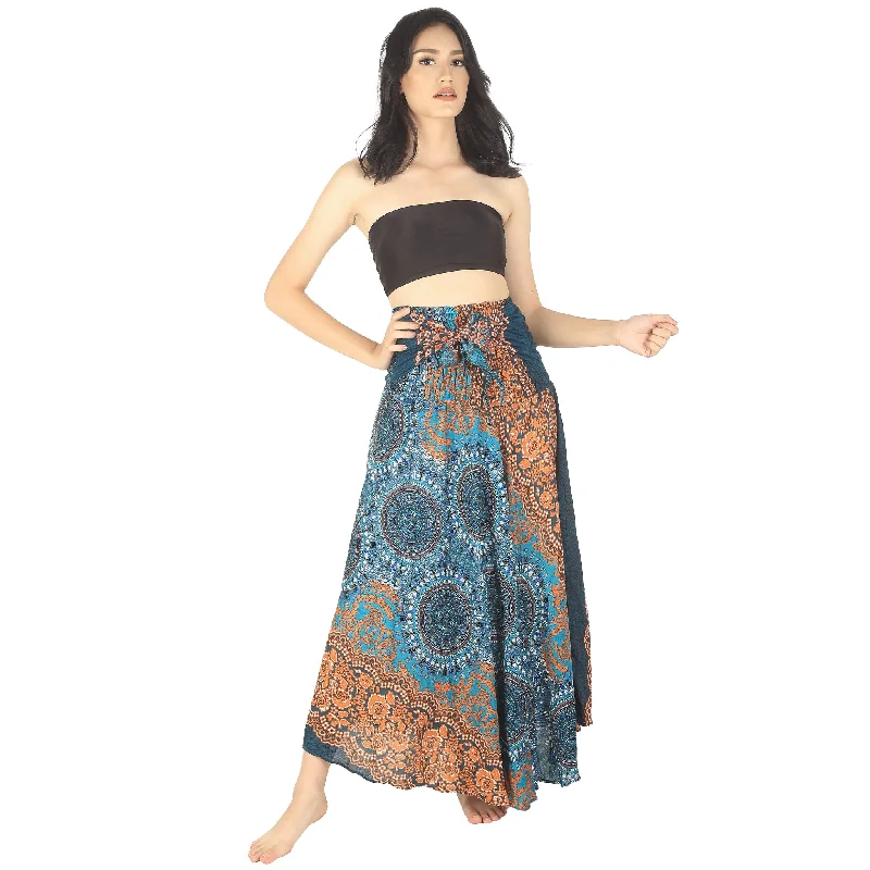 Clock Nut Women's Bohemian Skirt in Ocean Blue SK0033 020067 05 wool skirt warm