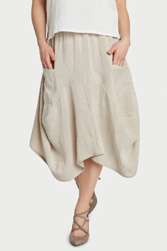 AASK12 - Bohemian Linen Skirt linen skirt natural