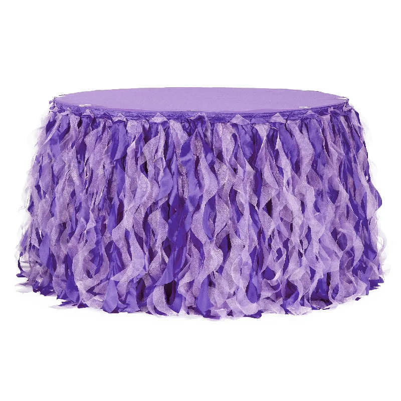 Curly Willow 17ft Table Skirt - Purple wool skirt thick