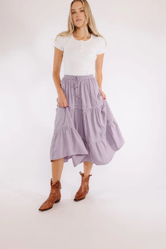 Easy Breezy Skirt in Lavender boho skirt vibe