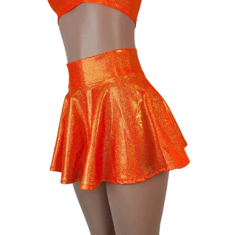 13" Skater Skirt - Orange Sparkle velvet skirt sumptuous