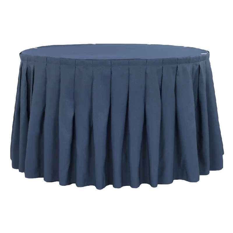 Polyester 14ft Table Skirt - Navy Blue velvet skirt plush