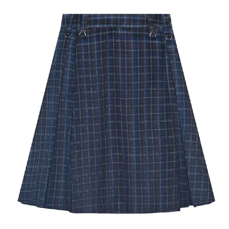 Preppy Style Checkered Kilt Skirt leather skirt bold