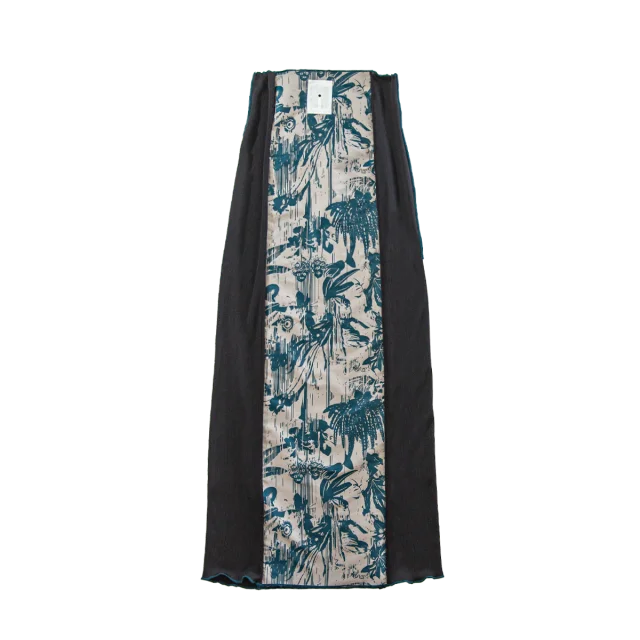 River long skirt / Black 【reversible】 linen skirt airy