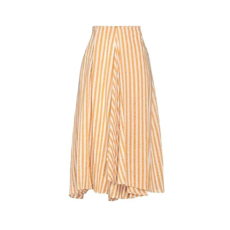 Skirt Stripe - White/Orange wool skirt sturdy