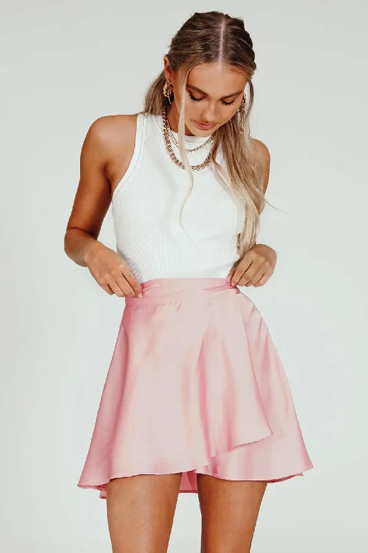 Solid Color Lace Up Mini Skirt leather skirt modern